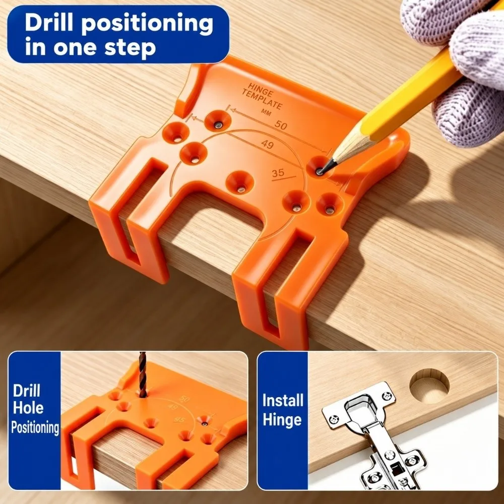 2mm Hinge Installation Fixture Magnetic Plastic Cabinet Door Hinge Jig Hinge Installation Positioning Piece Furniture Assembly
