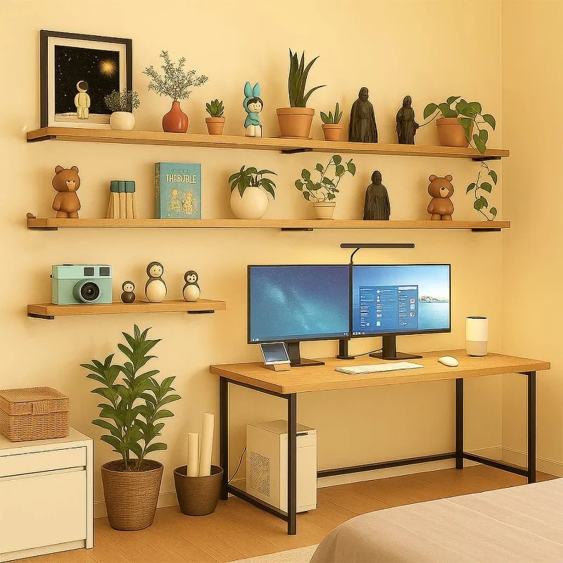 Integrated Wall-Mounted Invisible L Bracke Thickened Floating Shelf Brackets Rust-Resistant Heavy Duty Furniture Board Support