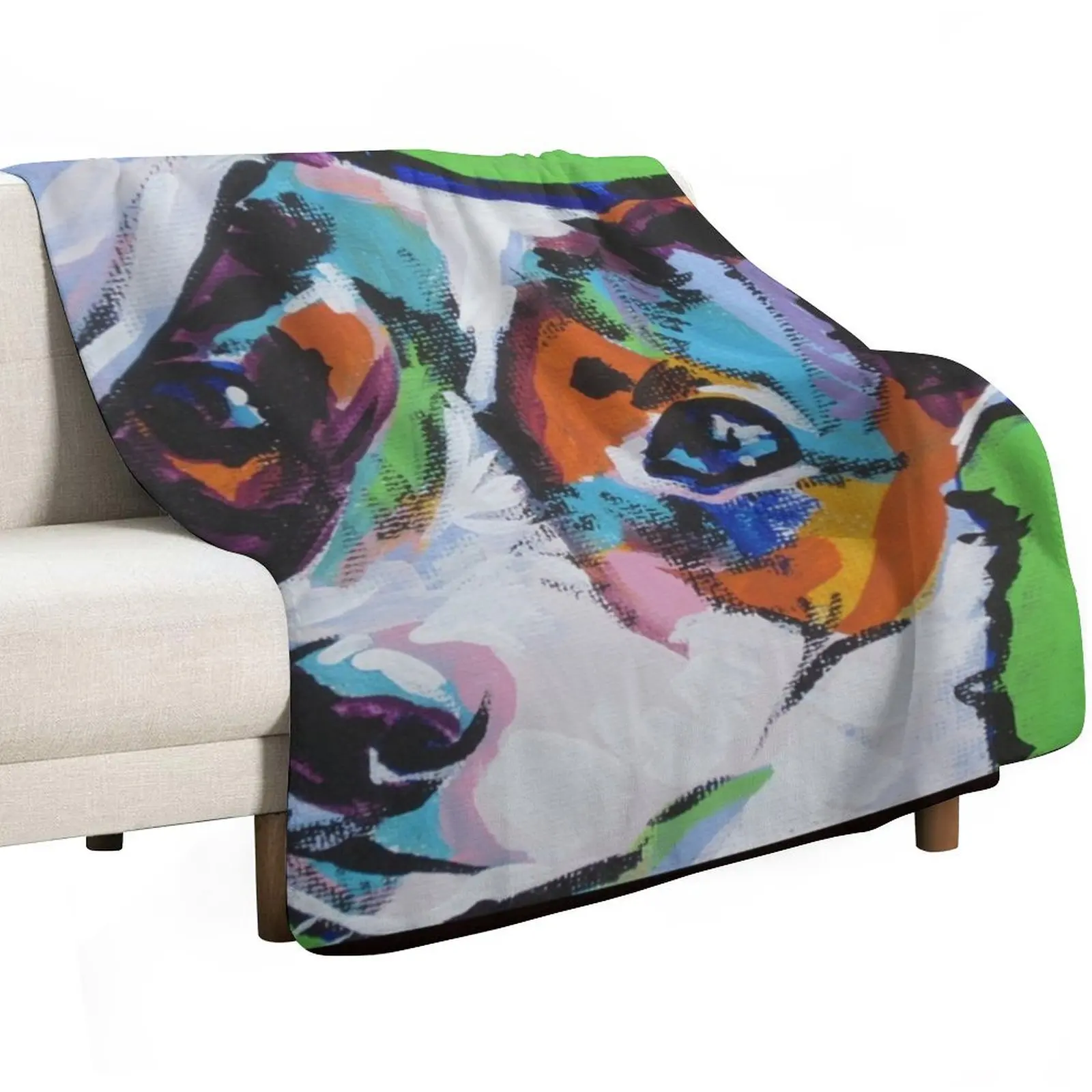 Jack Russell Terrier Dog Art Throw Blanket Stuffeds Plush Shaggy Blankets For Bed Summer Vintage Blankets