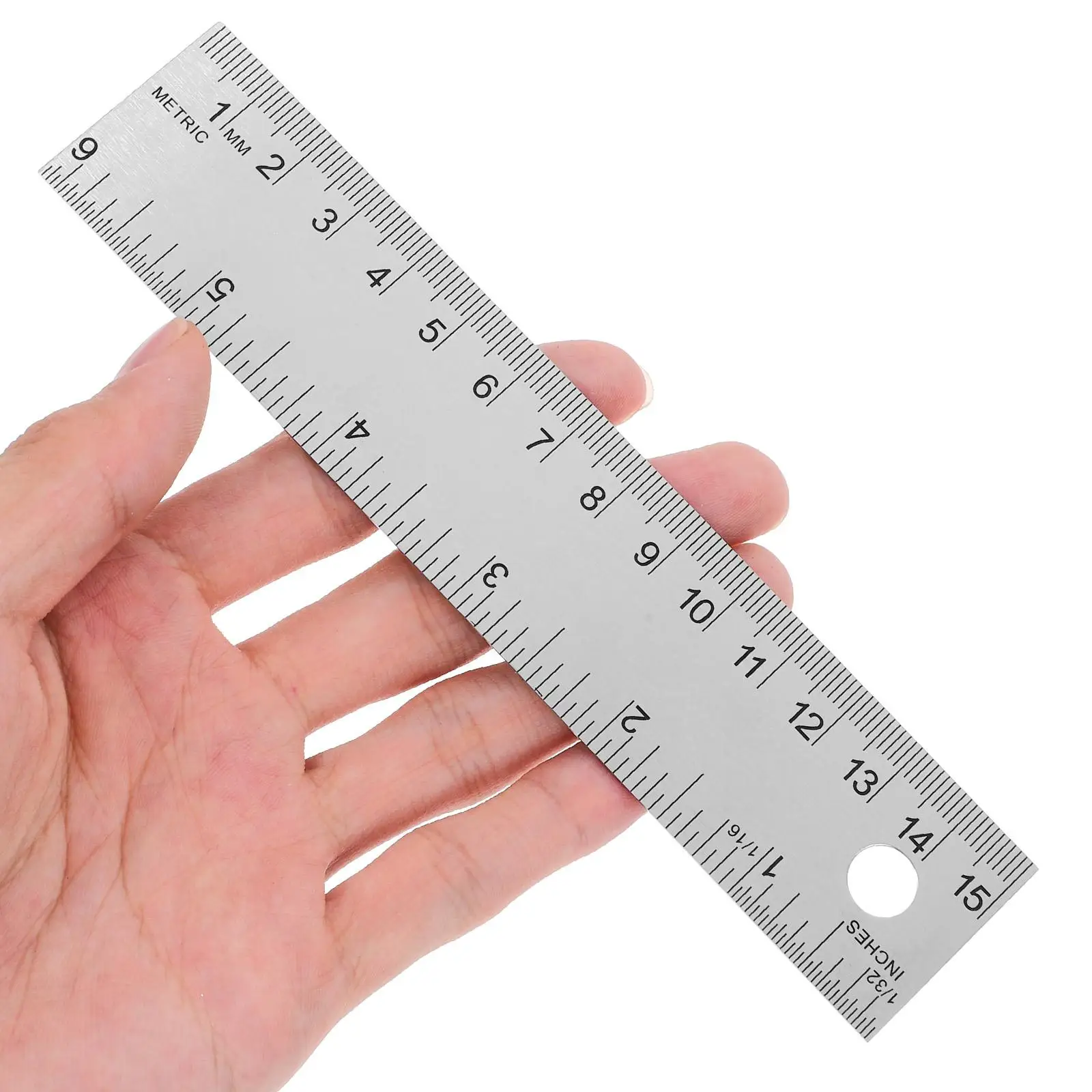 Stainless Steel Cork Back Metal Ruler Inches Centimeters Measuring Tool Office Supplies Student Stationery Mm Straight Rulers