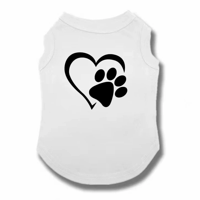 Love pattern Dog Vest Clothes Cotton Summer Puppy York Frenchie French Bulldog Chihuahua Small Medium Breeds Singlet