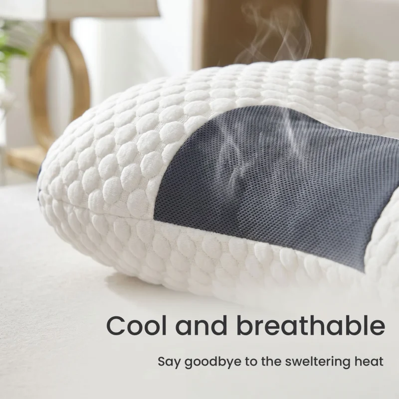 Home Cervical Pillow Corrective SPA Relaxation Neck Pillow Soy Fiber SPA Massage Pillow Travel Aid For Sleep Enhances Sleep Qual