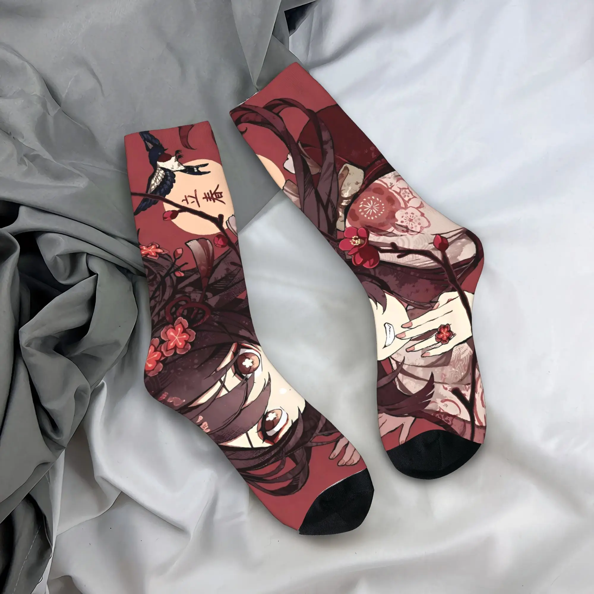 أنيمي لعبة Genshin تأثير جوارب أنيقة الجوارب للجنسين الرجال الجوارب الناعمة الشتاء سكيت الرسم المضادة للانزلاق الجوارب هدية عيد ميلاد