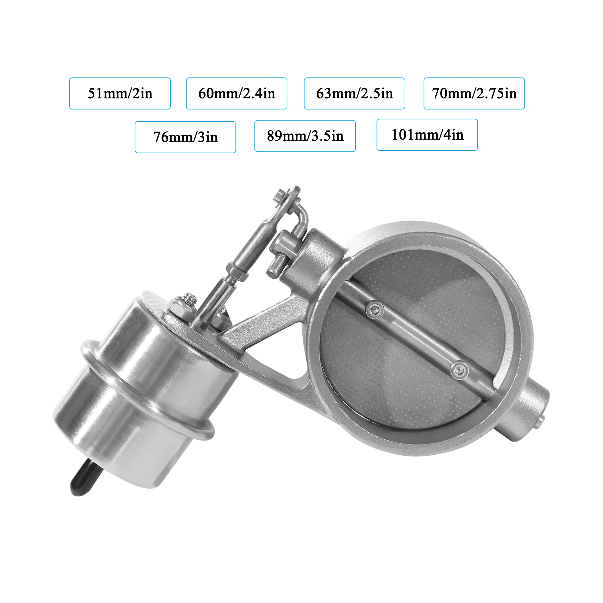 Normally Closed Exhaust Control Valve Heavy Duty Pneumatic Exhaust Cutout Flap with Actuator 89 mm 101 mm