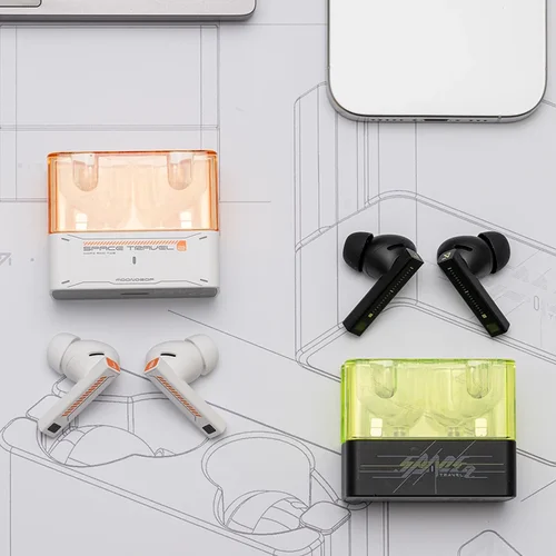 Imagen 2 del producto MOONDROP Space Travel 2 auriculares HiFi con cancelación de ruido TWS inalámbricos Bluetooth 6,0 ANC modo de juego de baja latencia auriculares para juegos SBC/AAC