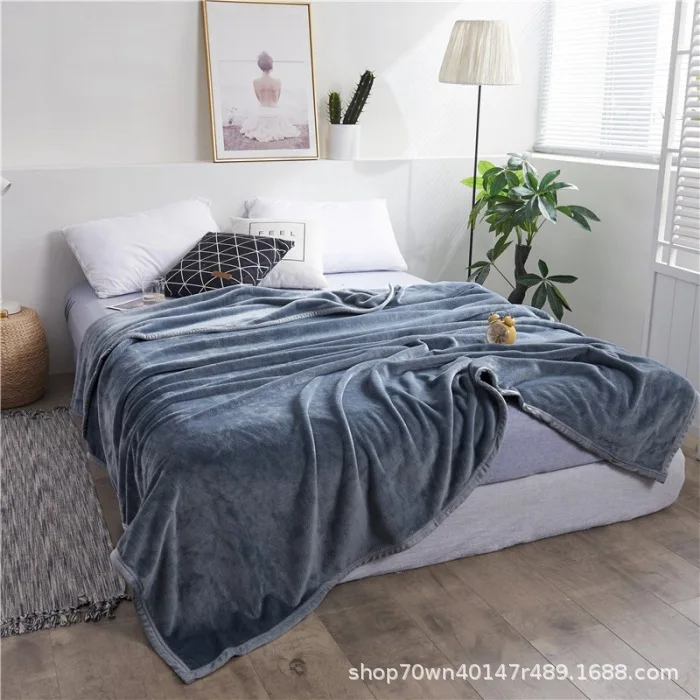 Double-sided Flannel Blanket Quilt Single Winter Thickened Student Dormitory Blanket Office Nap Air Conditioner Blanket