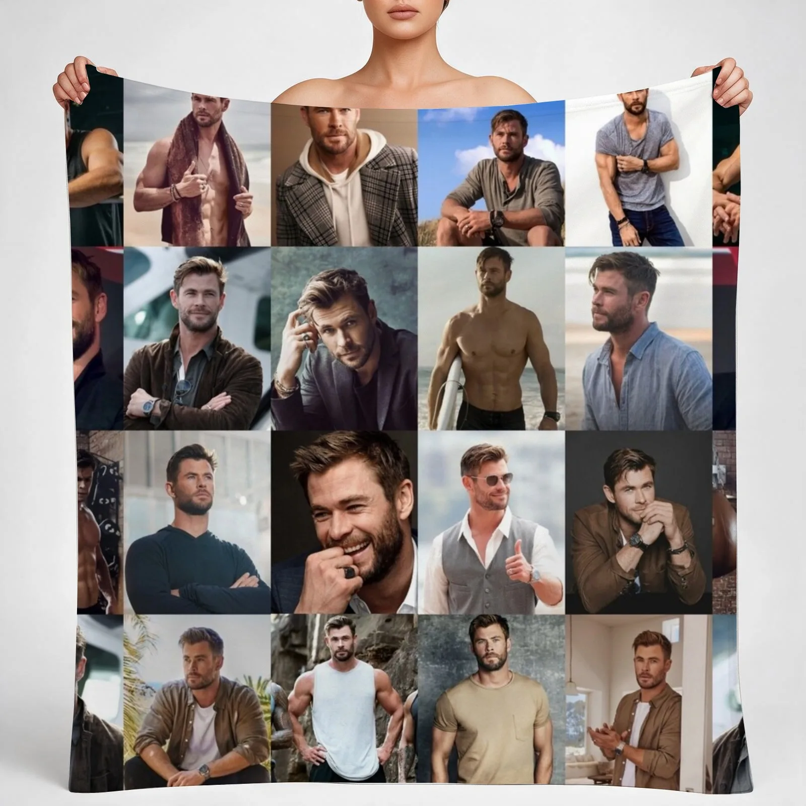 Chris Hemsworth Throw Blanket couch cozy soft plush fuzzy picnic outdoor blanket