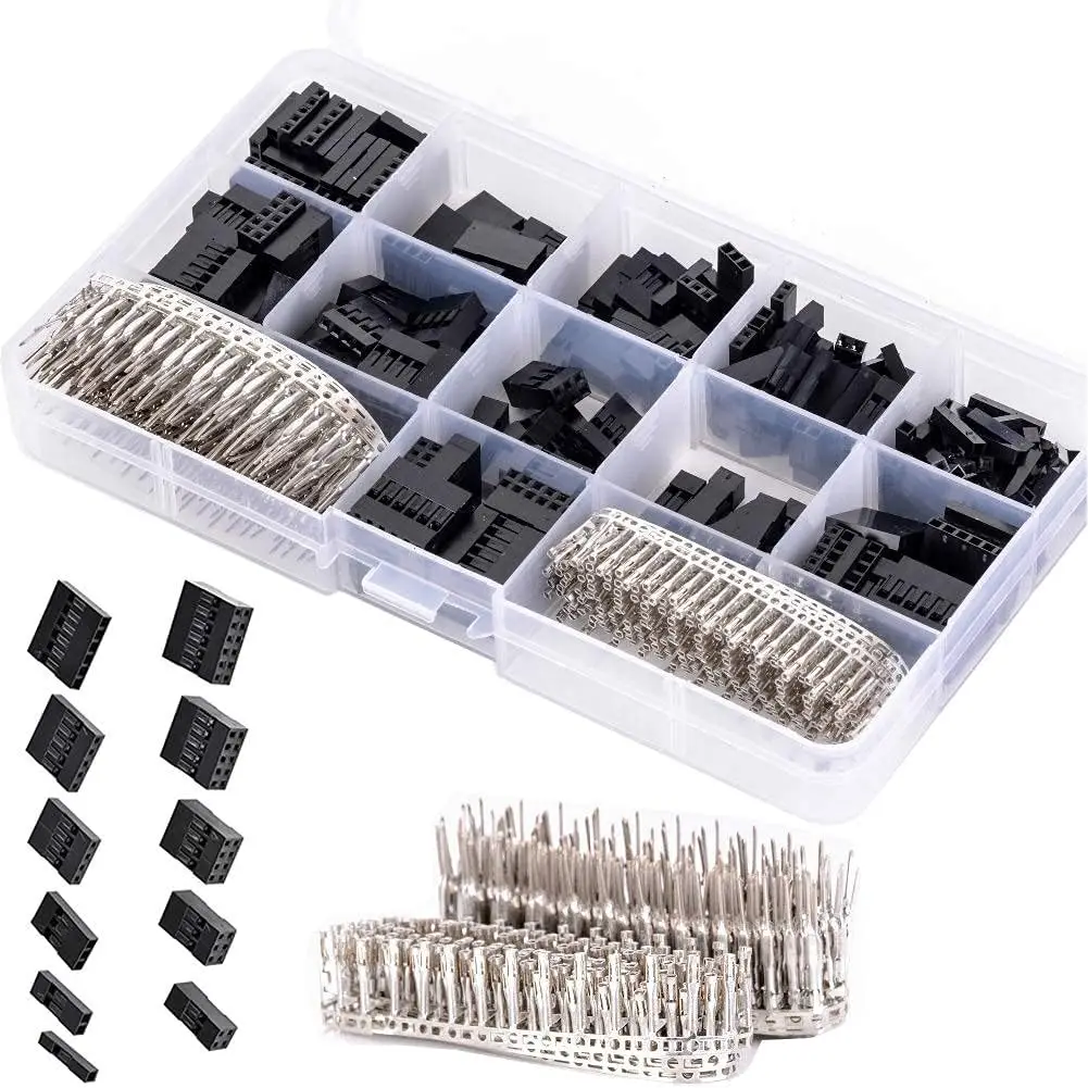 

620pcs 2.54mm Wire Dupont Jumper Cable Pin Header Connector Housing Kit 1/2/3/4/5/6P Male Female Crimp Pin Terminal Pitch