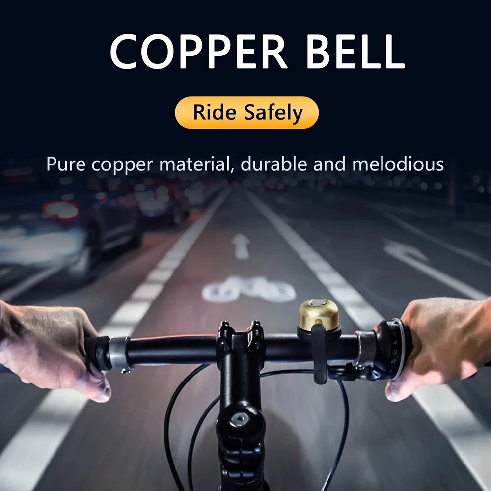 Classic Brass Bike Bell: Waterproof Case & Mount for Apple AirTag/GPS Tracker – Air Tag Holder Under Bike Bell
