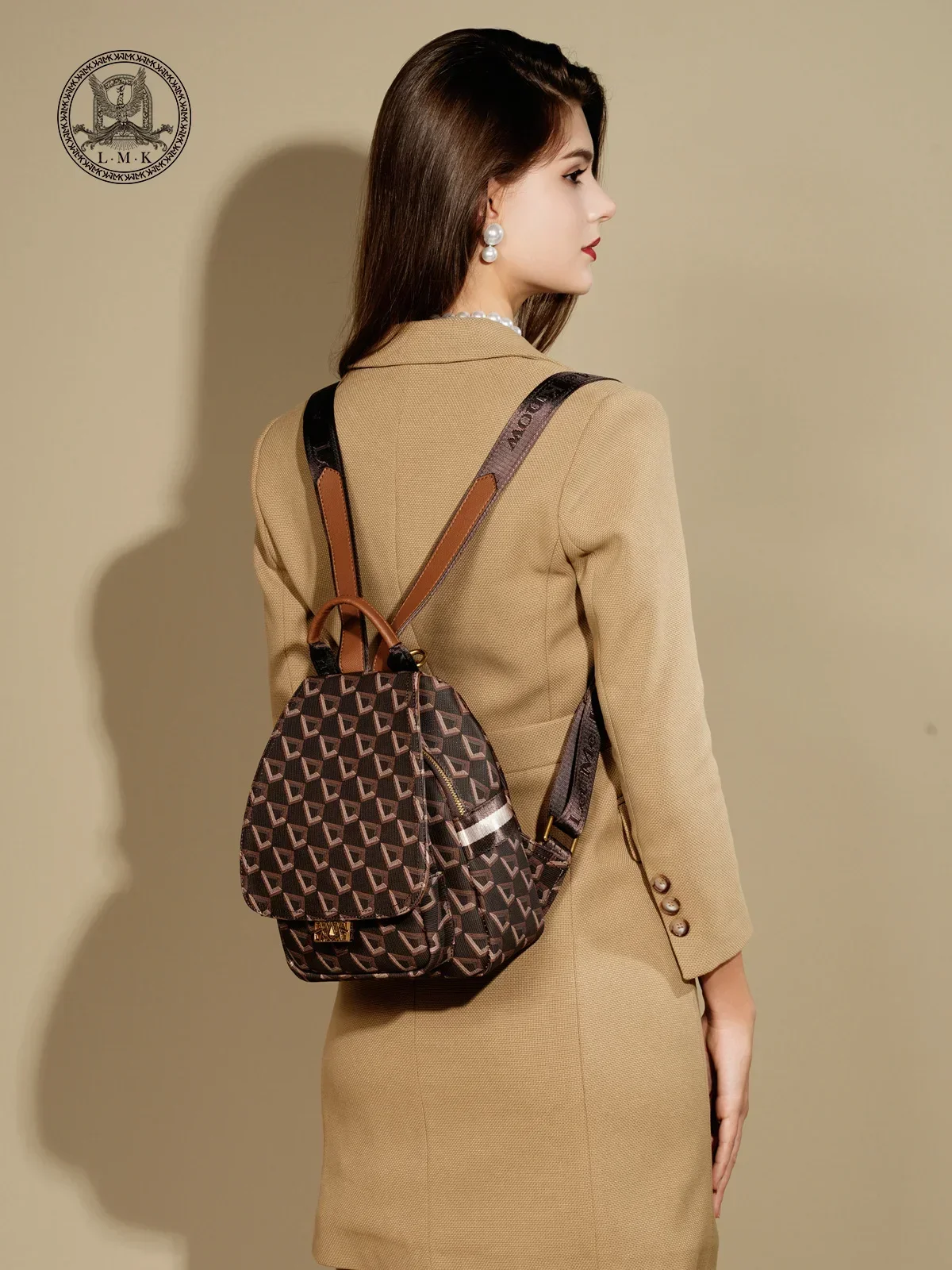 big-name backpack fashion high-end sense anti-theft leisure commuter travel backpack tide  LMK backpack  backpack women