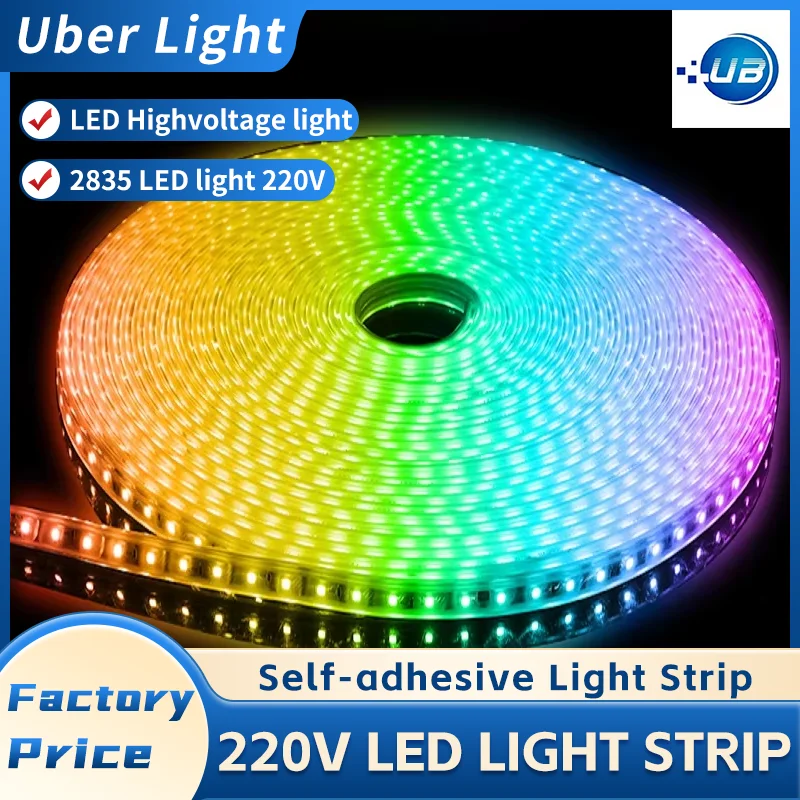 RGB 무선 LED 스트립 라이트, 고전압, 110V, 220V, 2835, IP65 방수, RGB 색상 변경, LED 스트라이프, 인기 판매