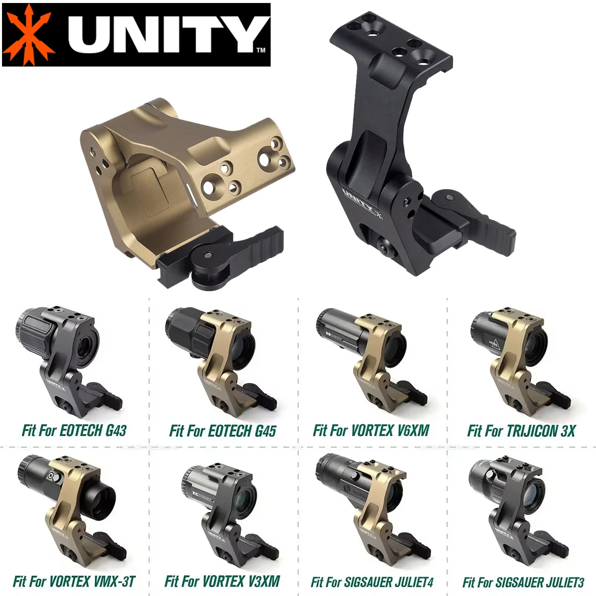 

Крепление UNITY FTC OMNI 2.26 2.91 для EOTECH G33 G43 G45 VORTEX VMX-3T V3XM V6XM TRIJICON 3X Sigsauer JULIET3 AIMPOINT T2