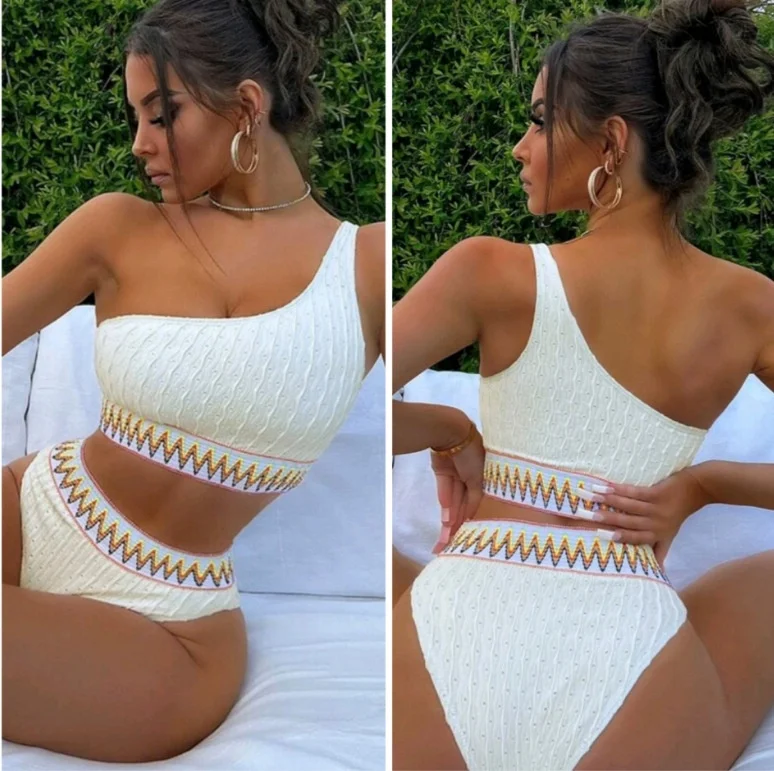 

Sexy High-Waist Bikini Women's Swimsuit Cross-Border New Sle Separate Design Sport Fitn Fans Supplies Swimwear