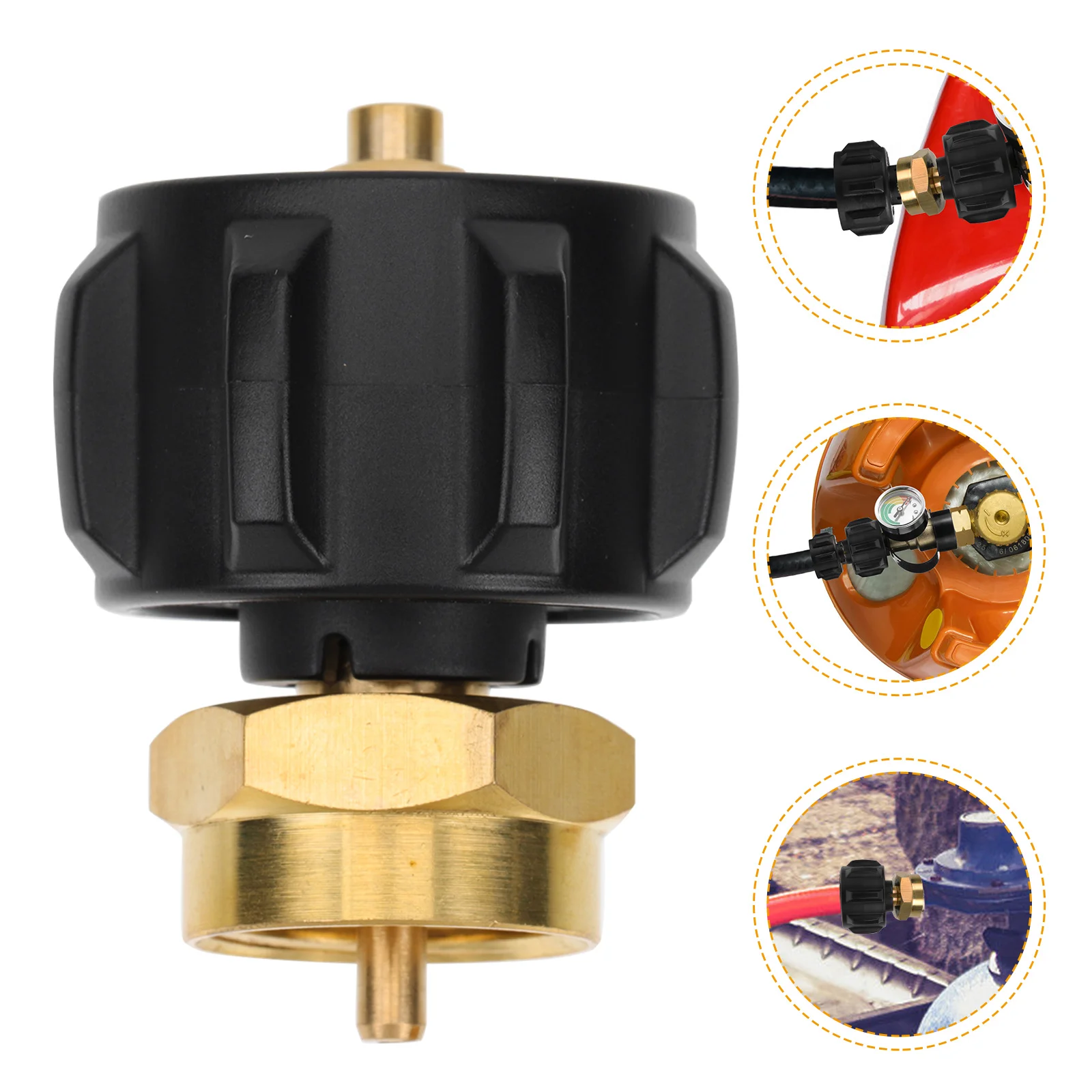 

Propane Tank Adapter Gas Converter Camping Stove Cooking Burner Cylinder Coupler Connects 1lb Bottles Durable Metal Auto Shut