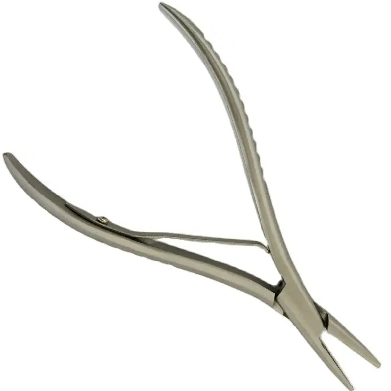 7 inch Silver Stainless Steel Clamp Hair Extension Plier with Small Grooves Keratin Hair Extension Tools Multi Functional Pliers