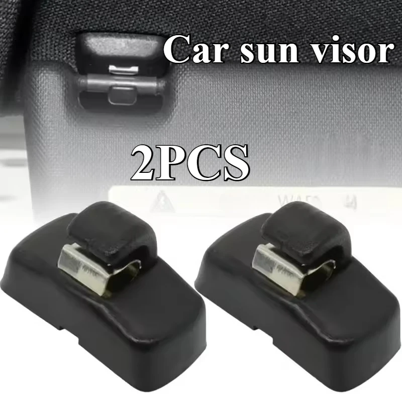 2PCS Black Car Sun Visor Clip Hook Retainer Sunvisor Clips