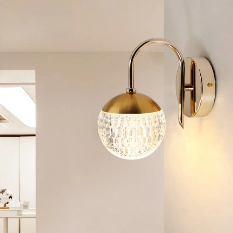 

Acrylic Ball Wall Led Lamp Modern Bedroom Bedside Reading Light for Home Hotel