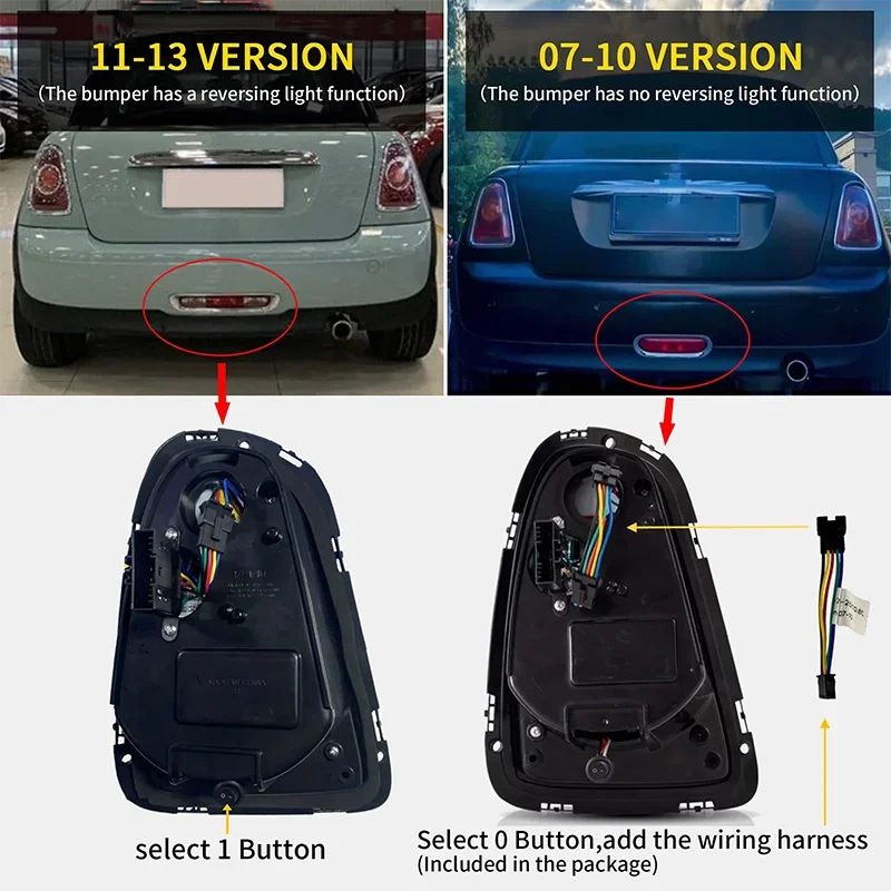 2PCS Full LED Tail Lights For BMW Mini Cooper R56 R57 R58 R59 LCI 2007 ...