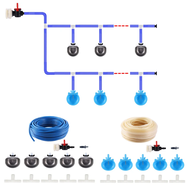 Rabbit Drinker Kit Rabbit Breeding Equipment Anti-scratch Drinking Water Bowl Rabbit Fox Nipple Drinking Water Box with hose