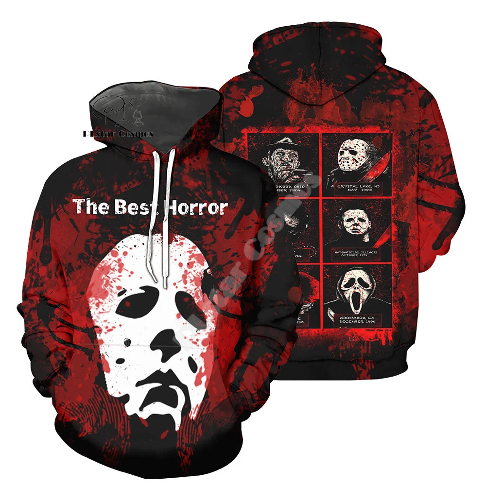 Cosplay Halloween Horror Terror Movie Michael Myers Vintage Retro Graffiti 3DPrint Pullover Streetwear Casual Jacket Hoodies N11