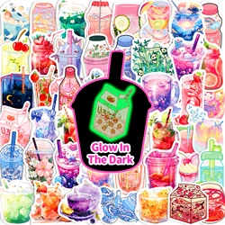 Glow in the Dark Stickers，51PCS Beveragest Water Bottle Pattern Stickers Skateboard Phone Case Waterproof Stickers