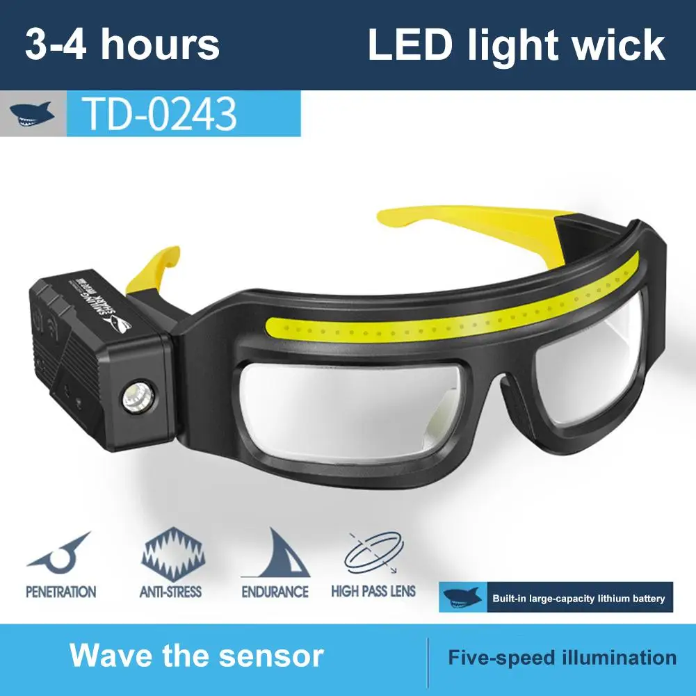 

Индукционные очки с мощной подсветкой, налобный фонарь для работы, велоспорта, ночной рыбалки, ветрозащитные, 800 мАч