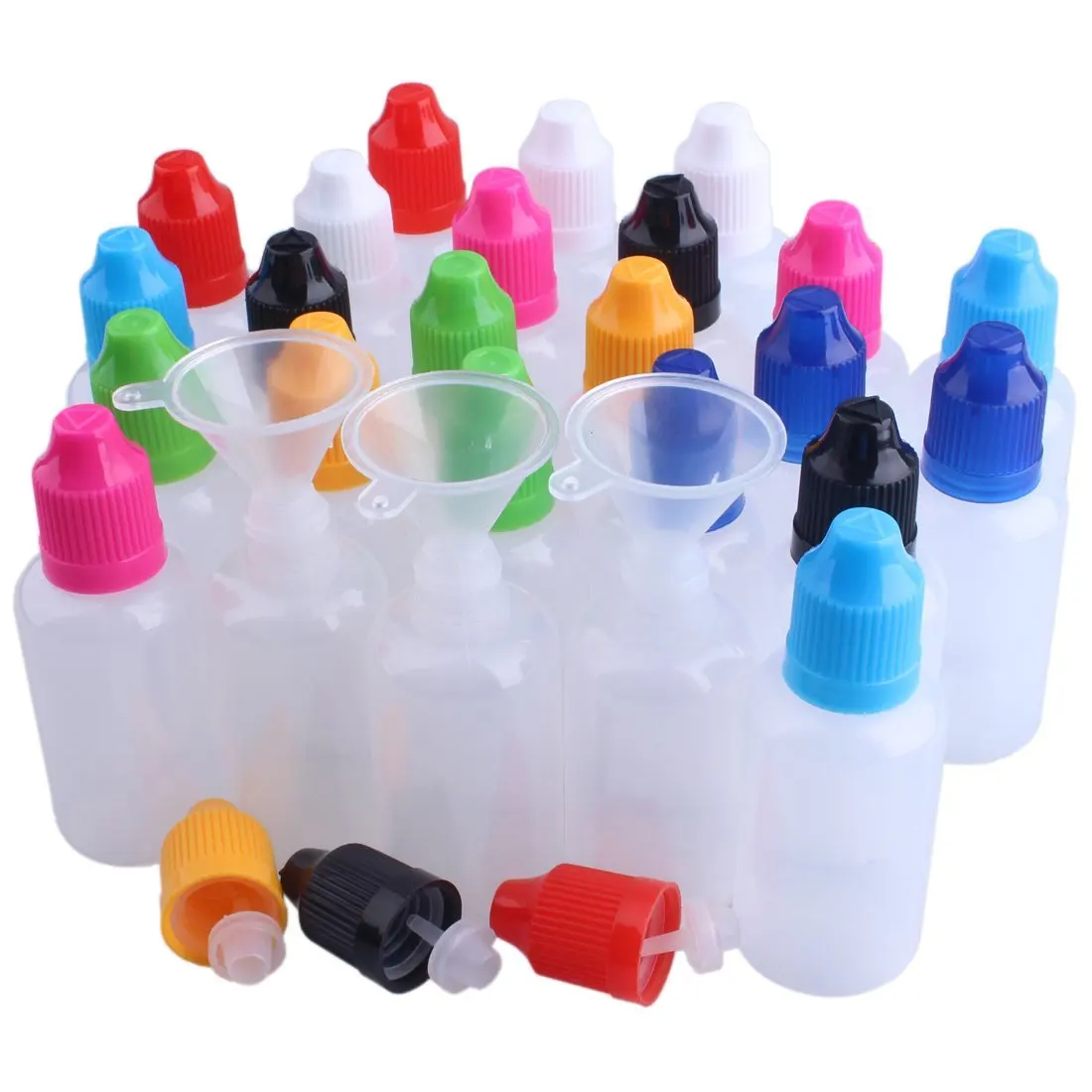 10PCS X 5ML-30ML Plastic Squeezable Dropper Bottles LDPE Empty E Liquid Juice Oil Eye Jars Containers with Caps Dropper Tips