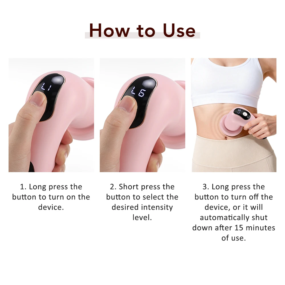 

Массажер для тела домашний, массажная палочка с 5 насадками, для удаления жира на животе, беспроводная зарядка, портативный аппарат для коррекции фигуры