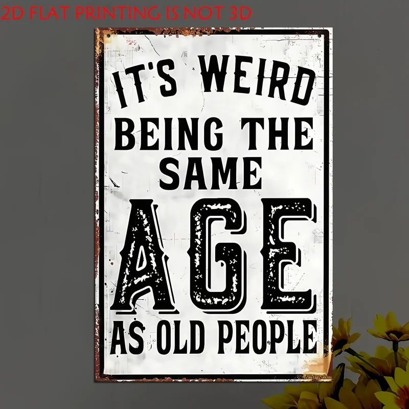 2D Flat Metal Plaque Funny Text Decor Sign Printed 