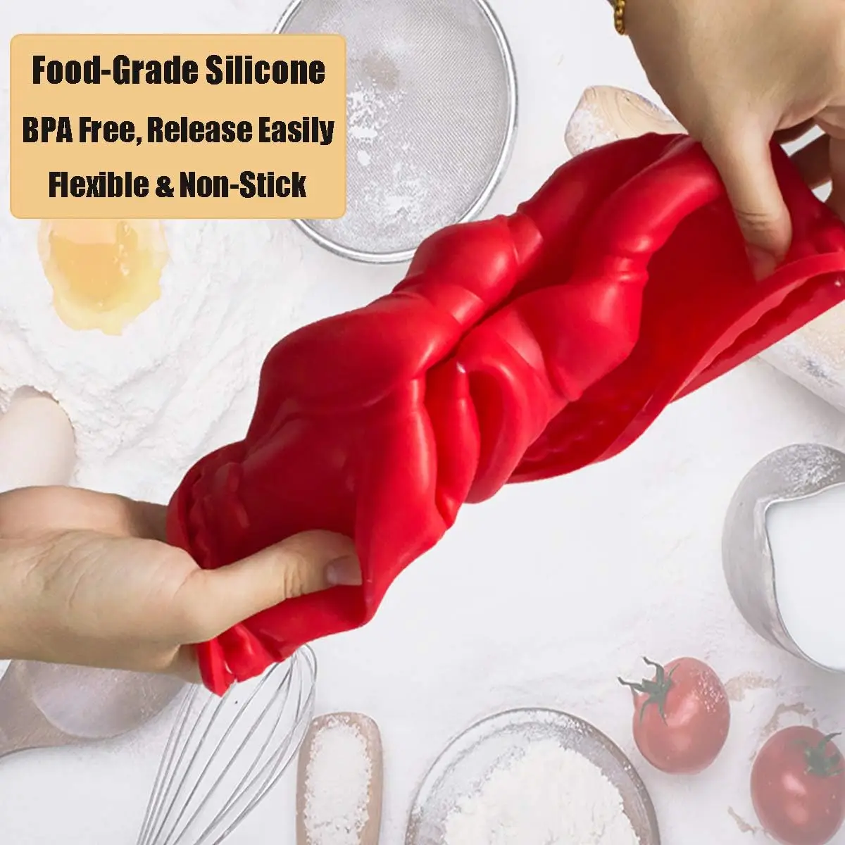 Silicone Fluted Tube Pans, Non-stick Baking Molds Silicone Round Baking Pans, BPA Free Bakeware for Cake, Gelatin, Bread, Jello,