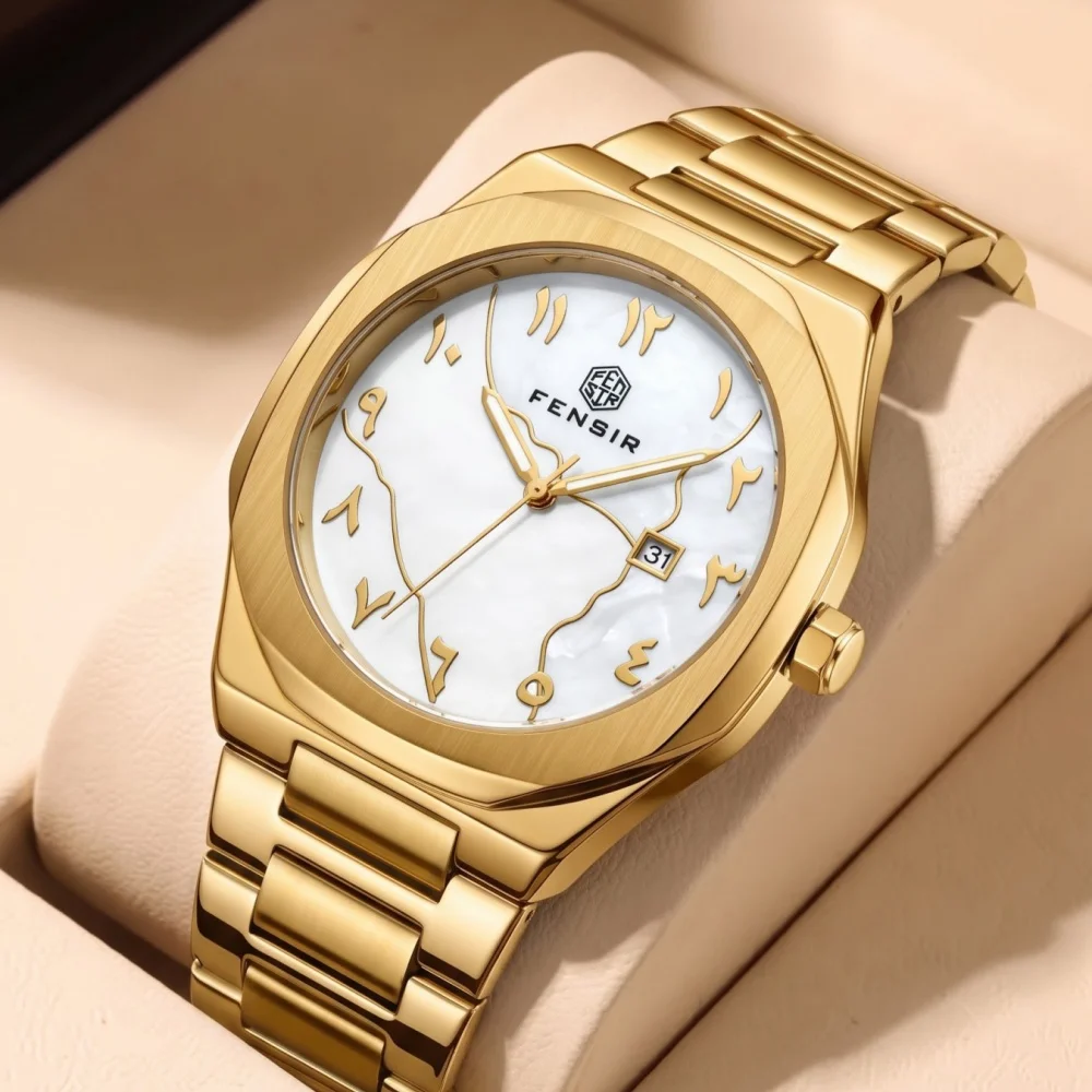 Classic Punk Trendy Octagonal Case Men's Quartz Watch, Butterfly Clasp Strap, Calendar Function, Luminous Waterproof, Fashionable Business Casual Personality Men's Wristwatch for Daily Wear and Gift-Giving