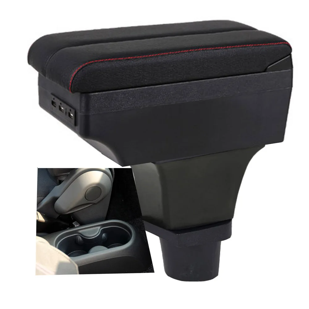 For Fiat 500 Armrest Box Retrofit Parts Center Console Special Storage Space Car Elbow Rest with USB Cup Holder