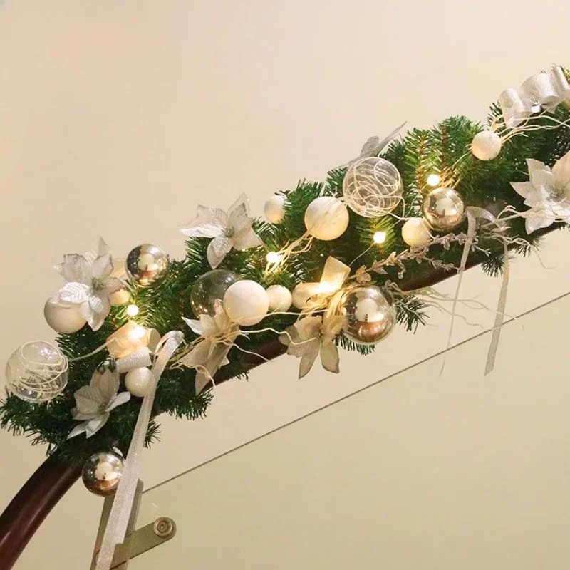 Christmas decorations 2.7 meters Christmas rattan rattan wreath wreath door hanging hotel window escalator pendant