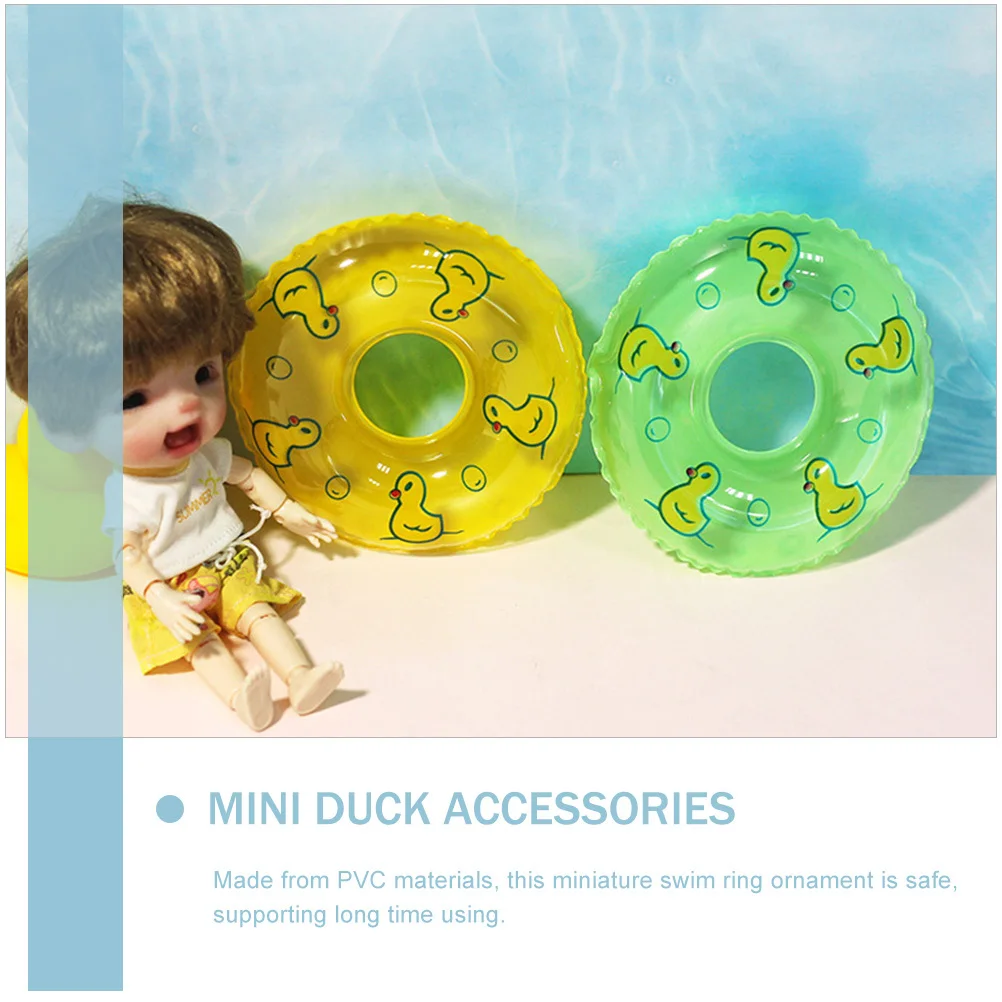 

10pcs Swim Rings Cartoon Swimming Rings For Mini Ornaments Bright Color Small Swim Ring Props Desktop Decoration