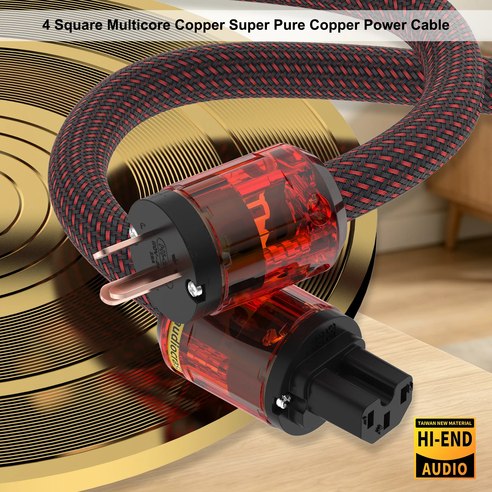 Audiocrast HiFi OFC Copper Audiophile Power Cord EU Schuko US Plug IEC C13