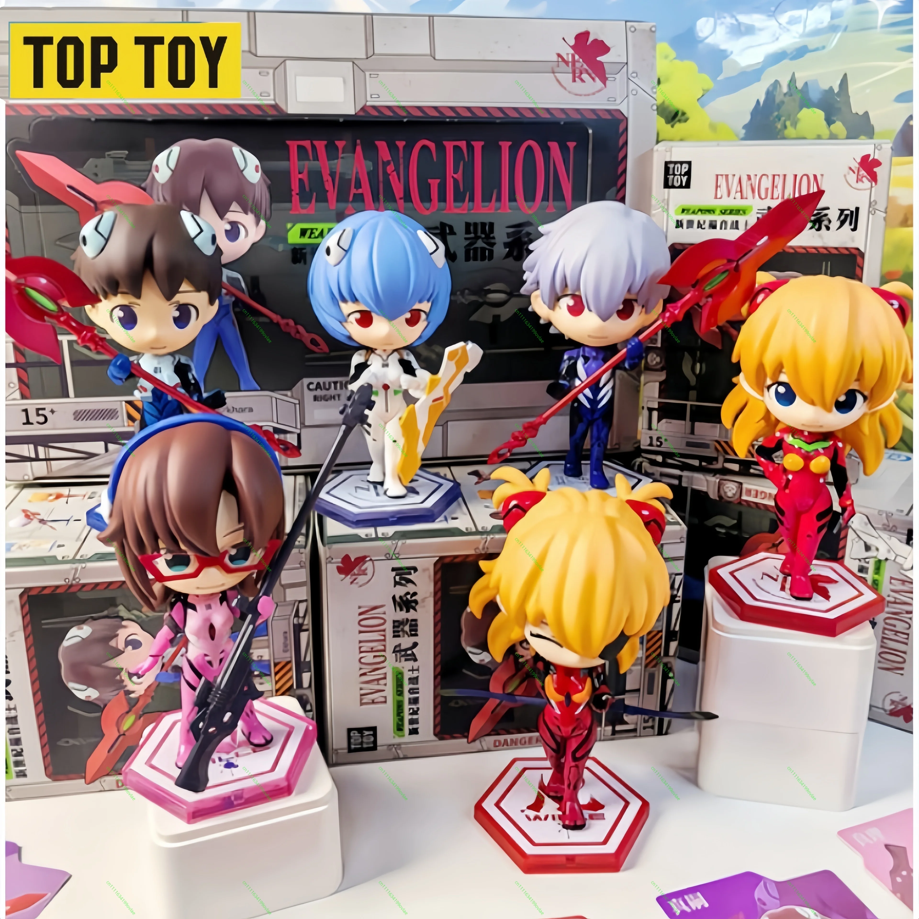 Caja Sorpresa de la Serie EVA Gear de Toptoy, Figura Coleccionable de Shinji, Asuka y Rei, Brillante y Atractiva, Decoración de Escritorio, Regalo Ideal