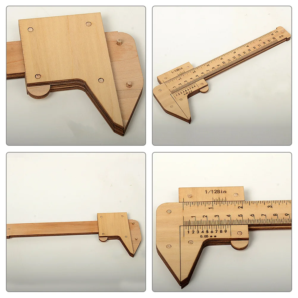 مسطرة قياس خشبية لفرجار الخشب، مسطرة رسم محمولة متعددة الوظائف، مقياس واضح لفرجار الطلاب