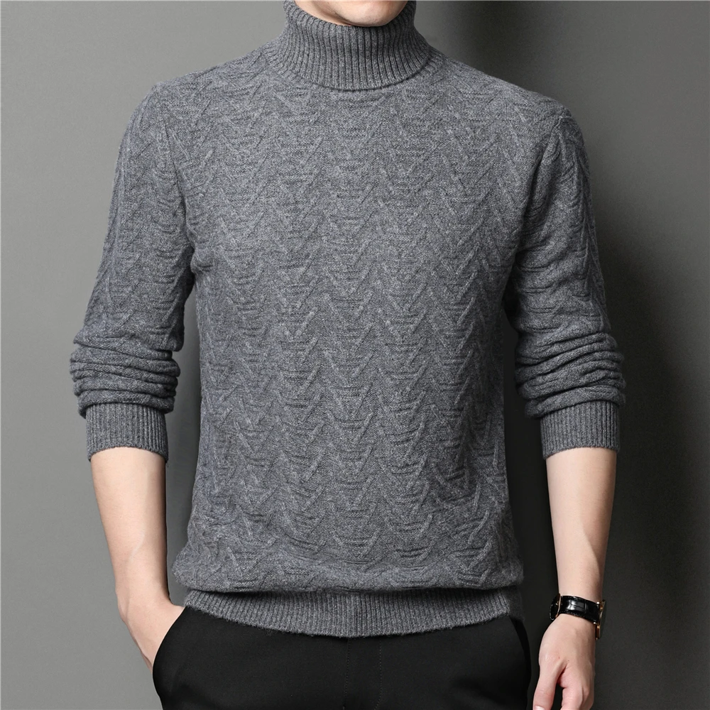 COODRONY Brand 100% Merino Wool Turtleneck Sweater Men Clothing Autumn Winter New Arrival Thick Warm Cashmere Pullover Men Z3049