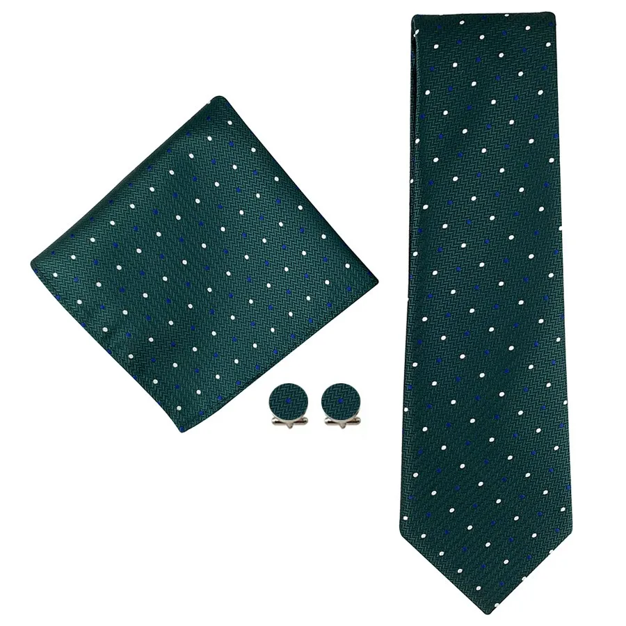 Klassisches Krawattenset für Herren, florales Paisley-Krawattenset mit Einstecktuch und Manschettenknöpfen, Vintage-Krawatte für Hochzeit, Business-Anzug-Accessoires – Detail 6