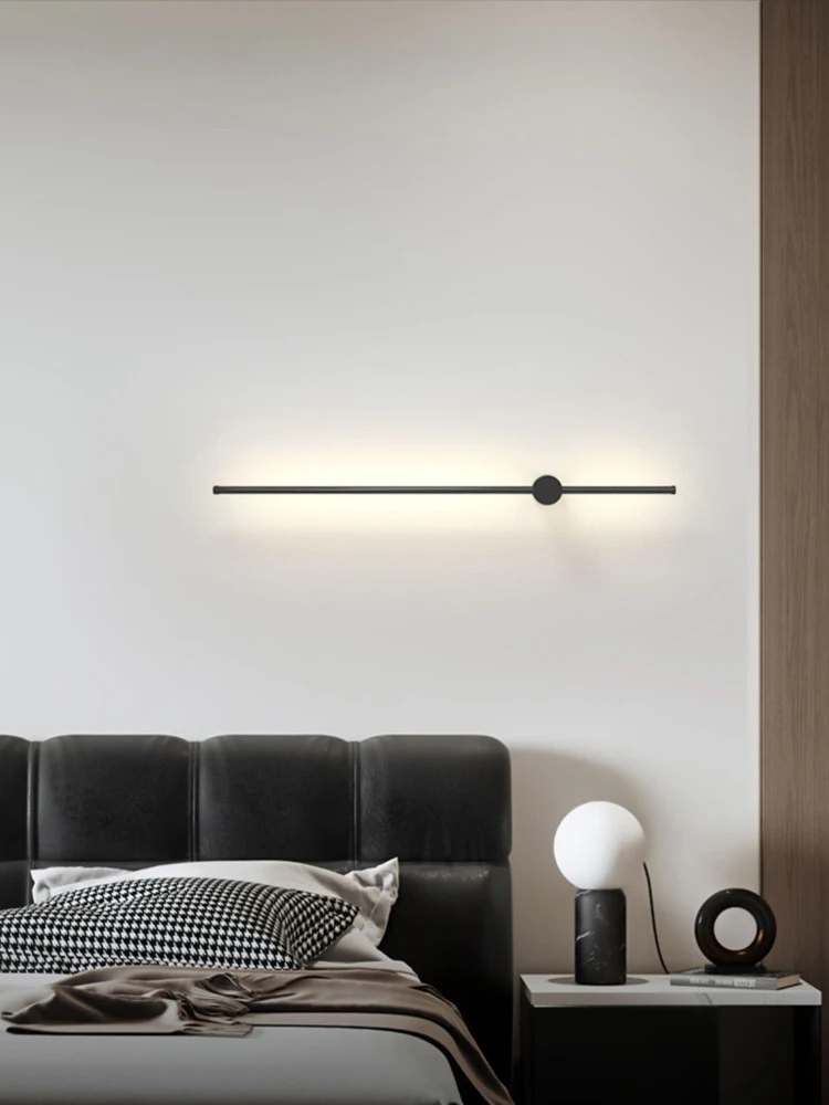 Imagem -05 - Aipaite-modern Preto e Ouro Alumínio Faixa Led Lâmpada de Parede Sala de Fundo Quarto Cabeceira do Corredor Home Wall Decor