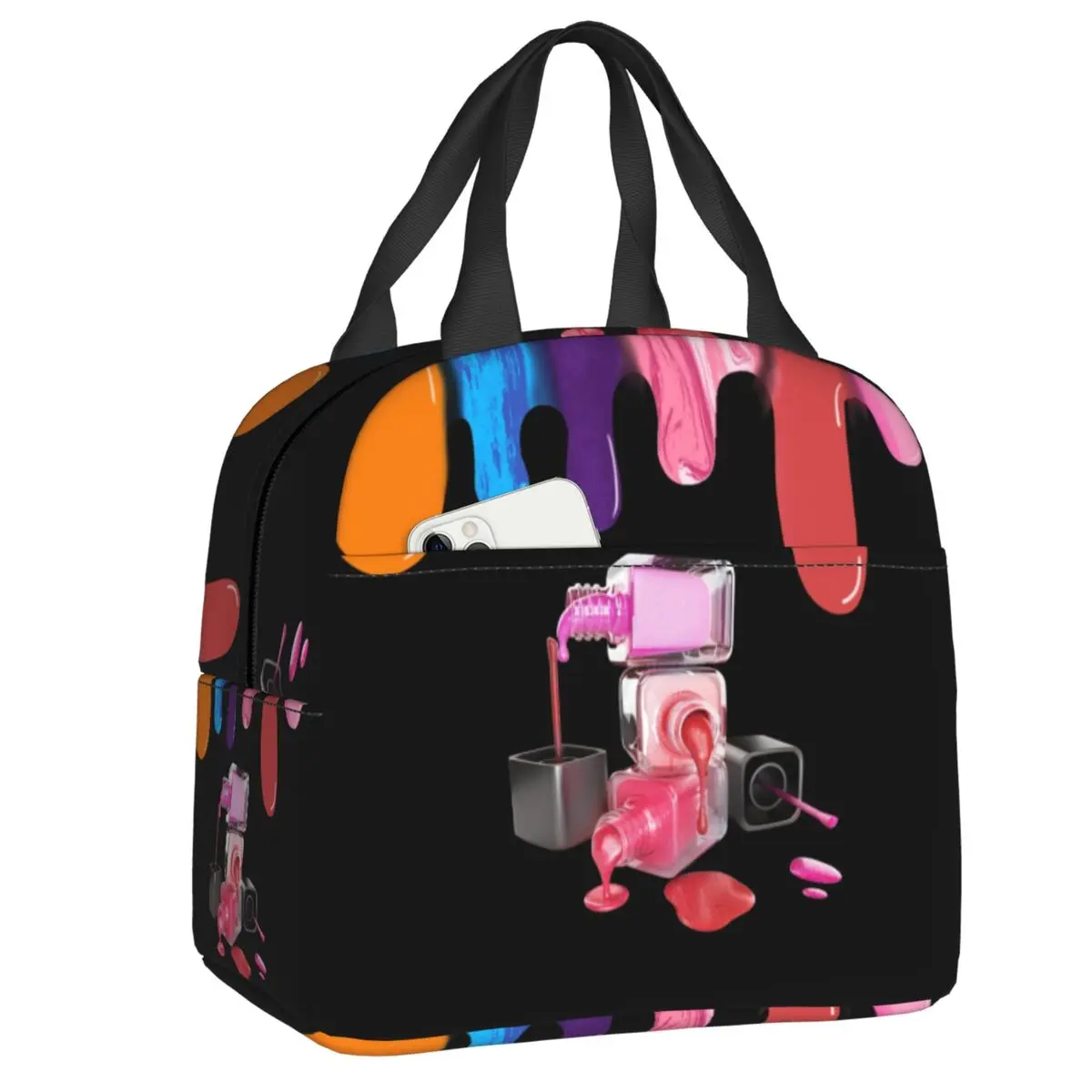 Custom Nail Artist Gift Insulated Lunch Bag Women Leakproof Manicurist Nail Polish Thermal Cooler Bento Box Office Work School