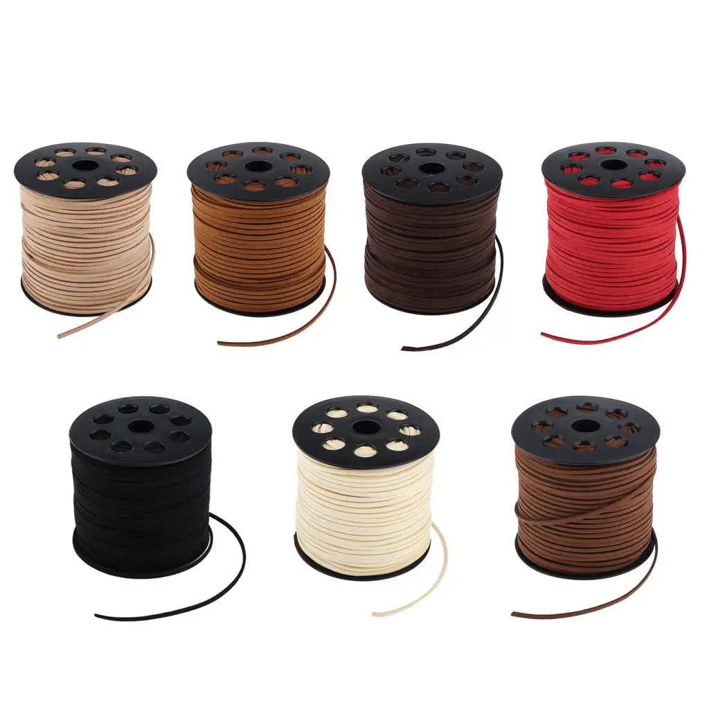 

Шнур из замшевой тесьмы длиной 90 м для рукоделия, изготовления браслетов, ожерелий, шитья, аксессуаров для одежды, кружевных изделий и ювелирных принадлежностей