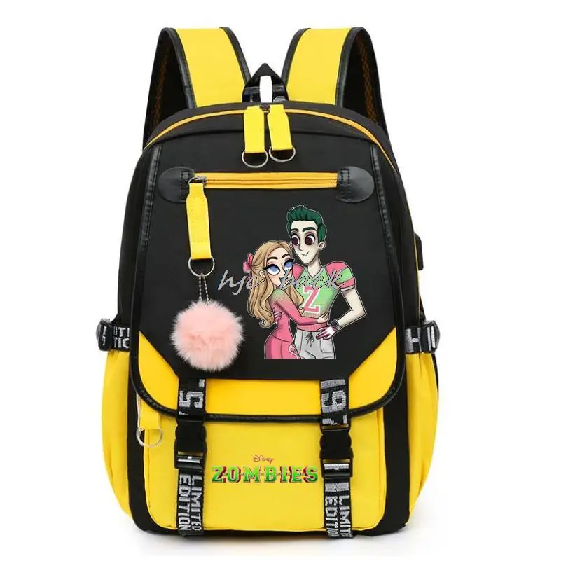 17 Inch Backpack Zombies 2 Addison Disney For Teens Boy Girls School Bags Backpacks Students Travel Backpack Usb Laptop Mochilas