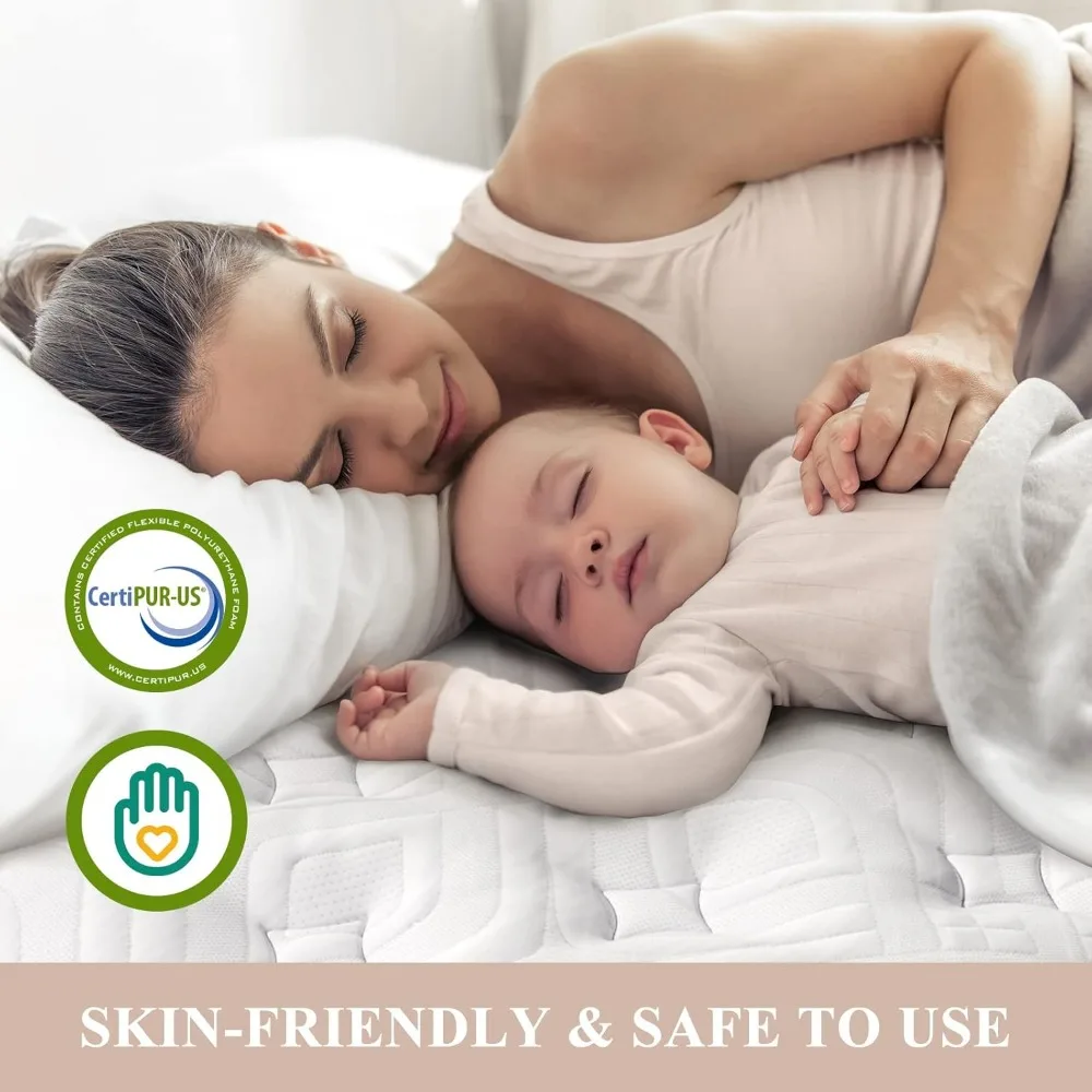 مرتبة هجينة كاملة مقاس 12 بوصة مع دعم 7 مناطق للنوم العميق وتخفيف الآلام، راحة إضافية للفقرات القطنية والورك