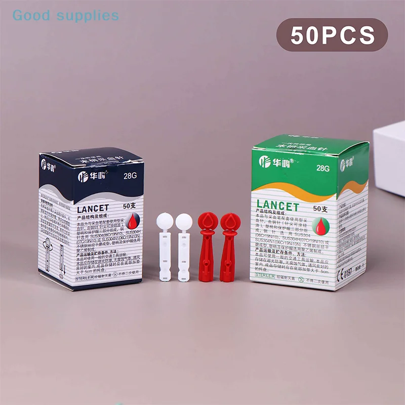 50Pcs Sterile Lancets Kit For 28G Pen Glucose Meter Disposable Needles Spilled Blood Needle Measuring Blood Sugar Level
