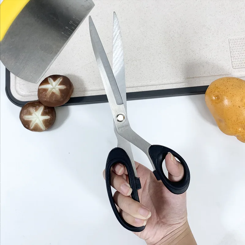 

10-Inch Stainless Steel Black Scissors Tailoring Material Accessories Sewing Tool Ergonomic Handle Scissors DIY Sewing Tools