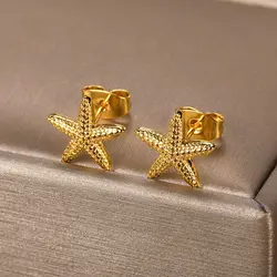 Pendientes grandes de estrella de mar para mujer, aretes de concha de mar, oreja redonda, joyería de playa de verano, regalo de cumpleaños 2023