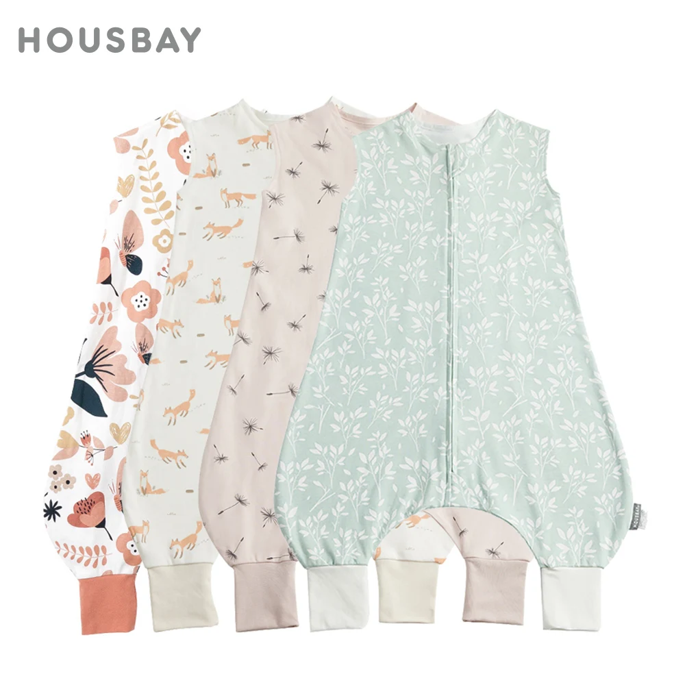 Kids Pajamas Summer Thin Sleeveless Split Legs Jumpsuit 2-Ways Zippers Children Sleepwear 1-4 Years Girls Boys Sleeper Blanket