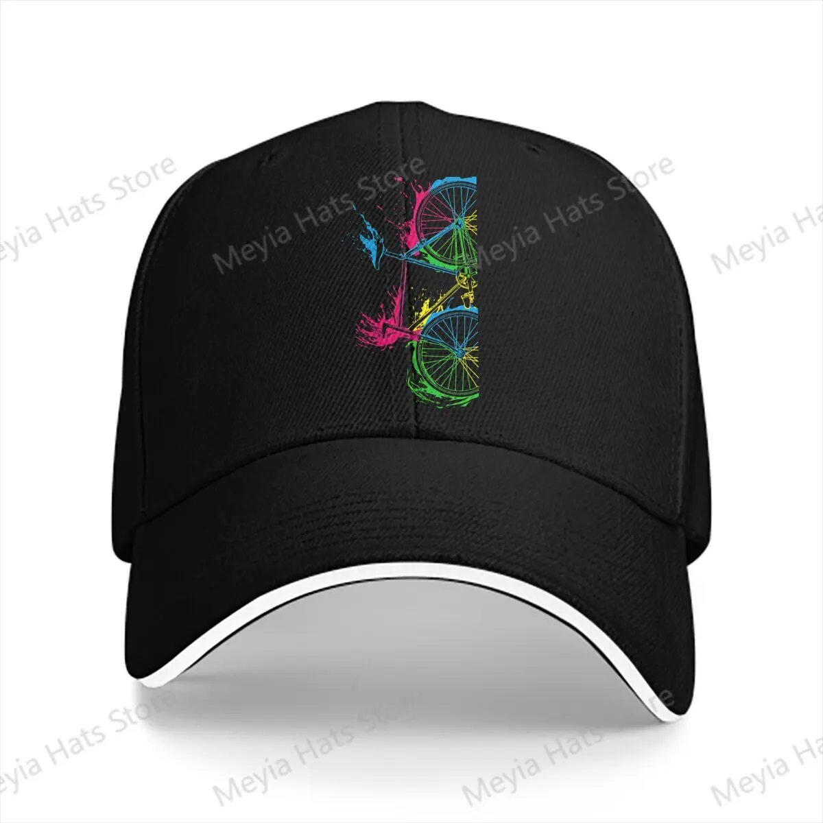 

Biking Gift For Cyclist Mtb Mountain Bike Cycling Multicolor Hat Peaked Women's Cap Personalized Visor Protection Hats