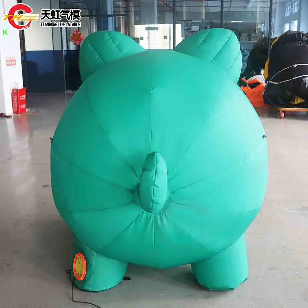 Fast Ship Lovely Inflatable Pig Model Cartoon Advertising Decoration Inflatable Green Pig Replica with Blower